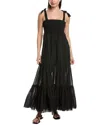 Charo Ruiz Delphinus Tiered Cotton-blend Voile Maxi Dress In Black