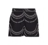 Charo Ruiz Drea Embroidered Cotton Linen Short In Black
