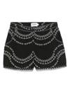 Charo Ruiz Drea Embroidered Cotton Linen Short In Black In Black