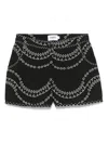 Charo Ruiz Drea Embroidered Cotton Linen Short In Black In Black  