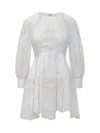 Charo Ruiz White Sangallo Lace Short 'franca' Dress In White