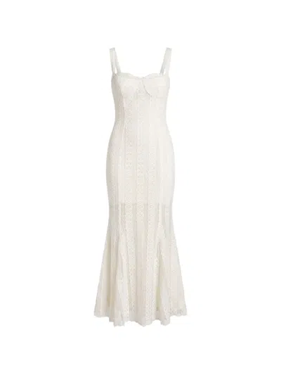 Charo Ruiz Elinor Lace-panelled Dress In White