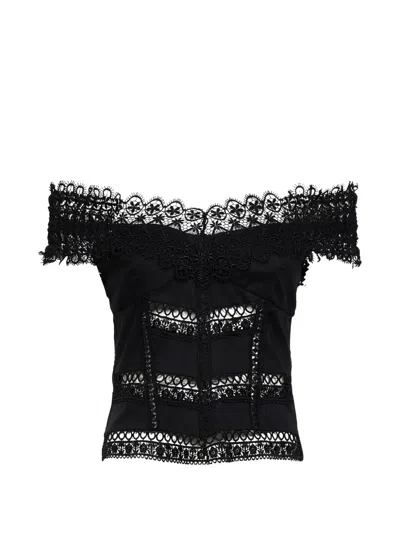 Charo Ruiz Ibiza Elisette Lace Trim Top In Multi