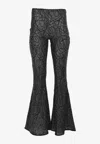 Charo Ruiz Elys Embroidered Flared Pants In Black