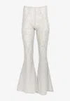 Charo Ruiz Elys Embroidered Flared Pants In Ivory