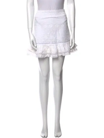 Pre-owned Charo Ruiz Embroidered Accent Mini Skirt In Neutral
