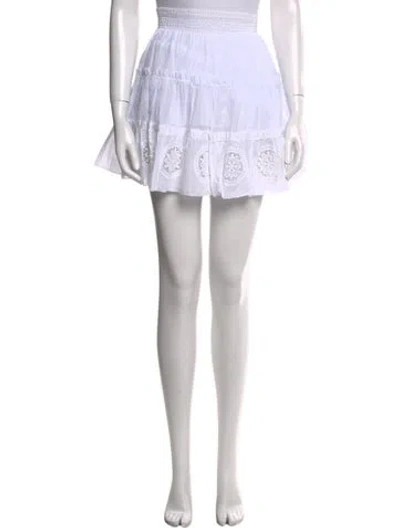 Pre-owned Charo Ruiz Embroidered Accent Mini Skirt W/ Tags In White