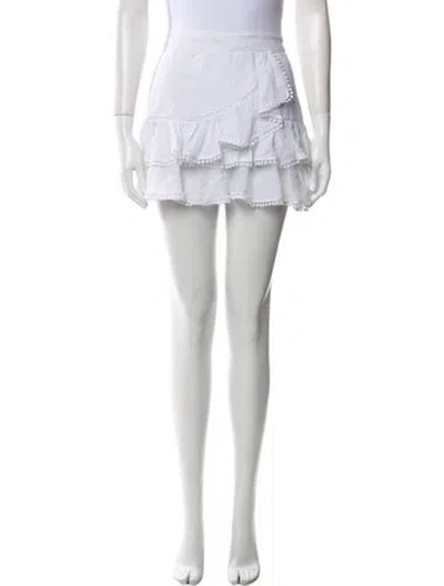 Pre-owned Charo Ruiz Embroidered Accent Mini Skirt In White