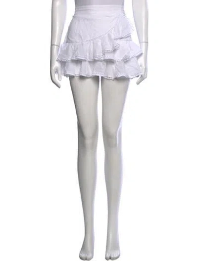 Pre-owned Charo Ruiz Embroidered Accent Mini Skirt In White