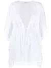 Charo Ruiz Embroidered Draped Tunic In White