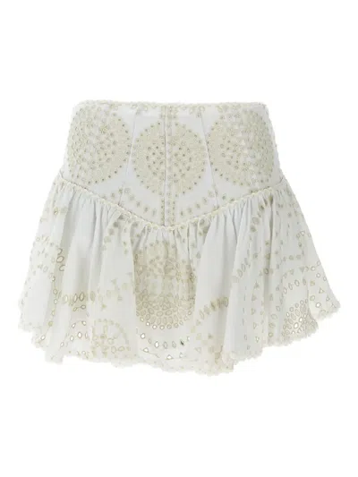 Charo Ruiz Embroidered Flared Skirt