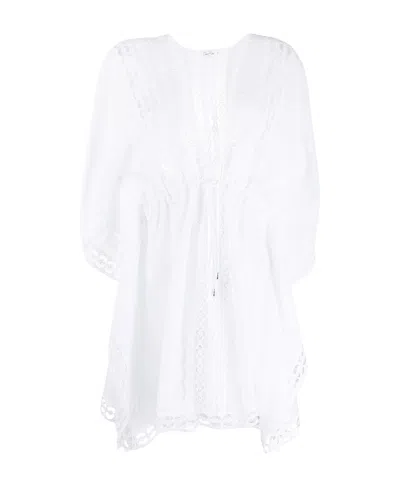 Charo Ruiz Embroidered Pendant Coat In White