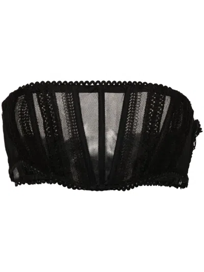 Charo Ruiz Embroidered Top In Black Sham