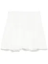 Charo Ruiz Ruffle Mini Skirt In White Embroidered Cotton In Weiss
