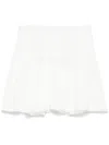 Charo Ruiz Ruffle Mini Skirt In White Embroidered Cotton