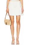 Charo Ruiz Ruffle Mini Skirt In White Embroidered Cotton In White Tannis