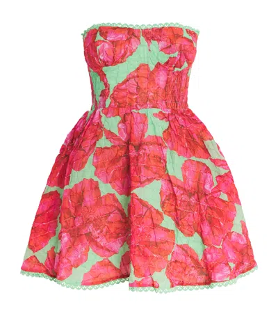 Charo Ruiz Floral Off-the-shoulder Mini Dress In Green