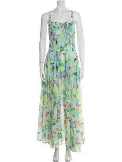 Pre-owned Charo Ruiz Floral Print Long Dress In Blue