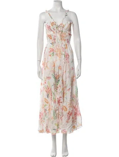 Pre-owned Charo Ruiz Floral Print Long Dress In Multicolor