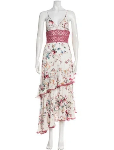 Pre-owned Charo Ruiz Floral Print Long Dress In Neutral