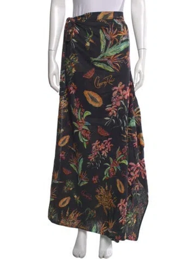 Pre-owned Charo Ruiz Floral Print Long Skirt In Black