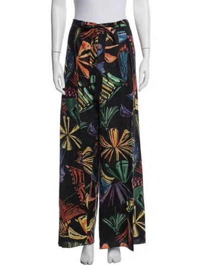 Pre-owned Charo Ruiz Floral Print Long Skirt In Black