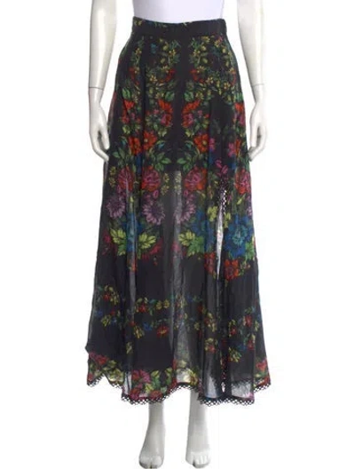 Pre-owned Charo Ruiz Floral Print Long Skirt In Multi