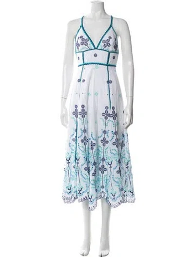 Pre-owned Charo Ruiz Floral Print Midi Length Dress In Blue