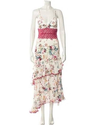 Pre-owned Charo Ruiz Floral Print Midi Length Dress In Neutral