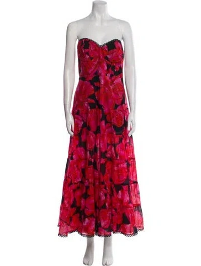 Pre-owned Charo Ruiz Floral Print Midi Length Dress In Red