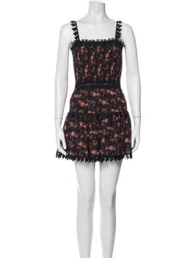 Pre-owned Charo Ruiz Floral Print Mini Dress In Black
