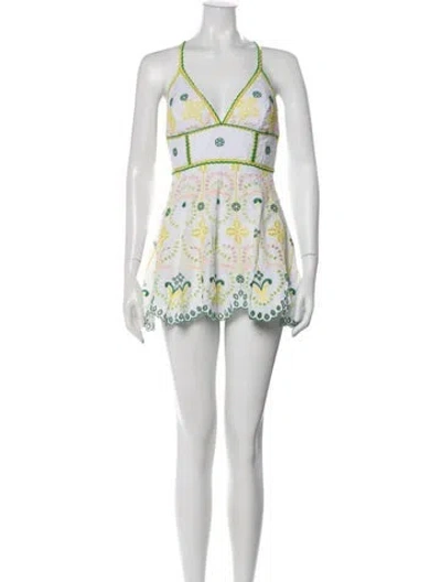 Pre-owned Charo Ruiz Floral Print Mini Dress In Green