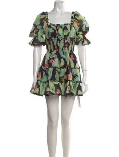 Pre-owned Charo Ruiz Floral Print Mini Dress In Green