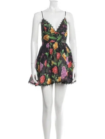 Pre-owned Charo Ruiz Floral Print Mini Dress In Green