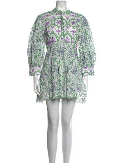 Pre-owned Charo Ruiz Floral Print Mini Dress In Green