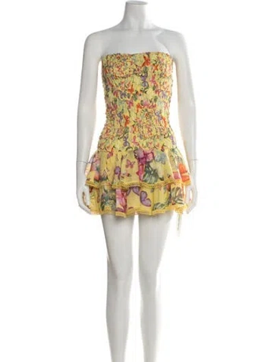 Pre-owned Charo Ruiz Floral Print Mini Dress In Multi