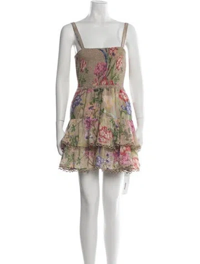 Pre-owned Charo Ruiz Floral Print Mini Dress In Multicolor