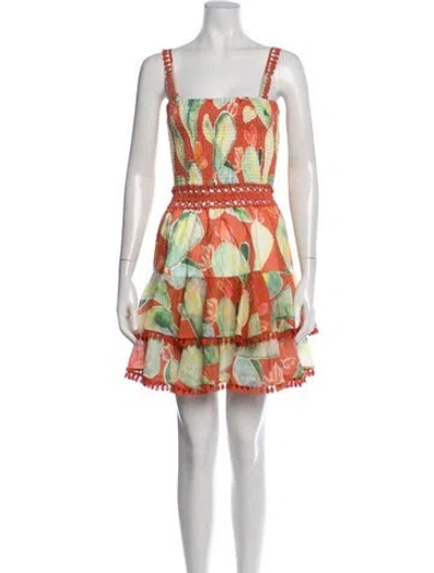 Pre-owned Charo Ruiz Floral Print Mini Dress In Orange
