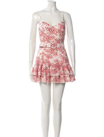 Pre-owned Charo Ruiz Floral Print Mini Dress In Red