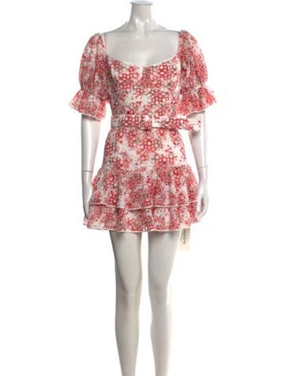 Pre-owned Charo Ruiz Floral Print Mini Dress In Red