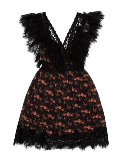 Pre-owned Charo Ruiz Floral Print Mini Dress W/ Tags In Black