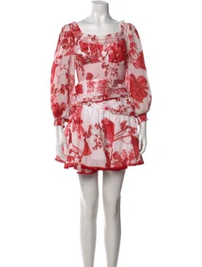 Pre-owned Charo Ruiz Floral Print Mini Dress W/ Tags In Red