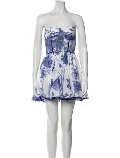 Pre-owned Charo Ruiz Floral Print Mini Dress W/ Tags In White