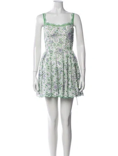 Pre-owned Charo Ruiz Floral Print Mini Dress W/ Tags In White