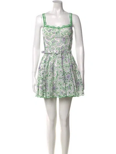 Pre-owned Charo Ruiz Floral Print Mini Dress In White