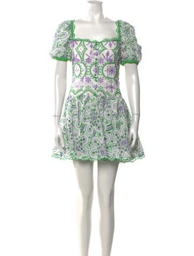Pre-owned Charo Ruiz Floral Print Mini Dress In White