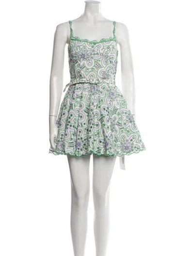 Pre-owned Charo Ruiz Floral Print Mini Dress In White