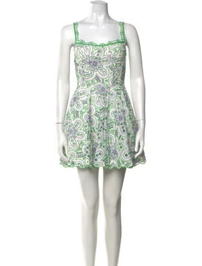 Pre-owned Charo Ruiz Floral Print Mini Dress In White