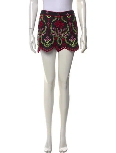Pre-owned Charo Ruiz Floral Print Mini Shorts In Neutrals