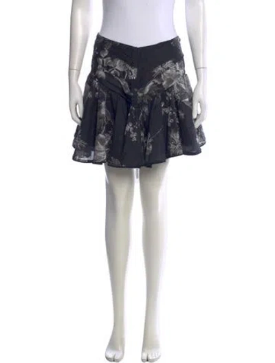Pre-owned Charo Ruiz Floral Print Mini Skirt In Blue